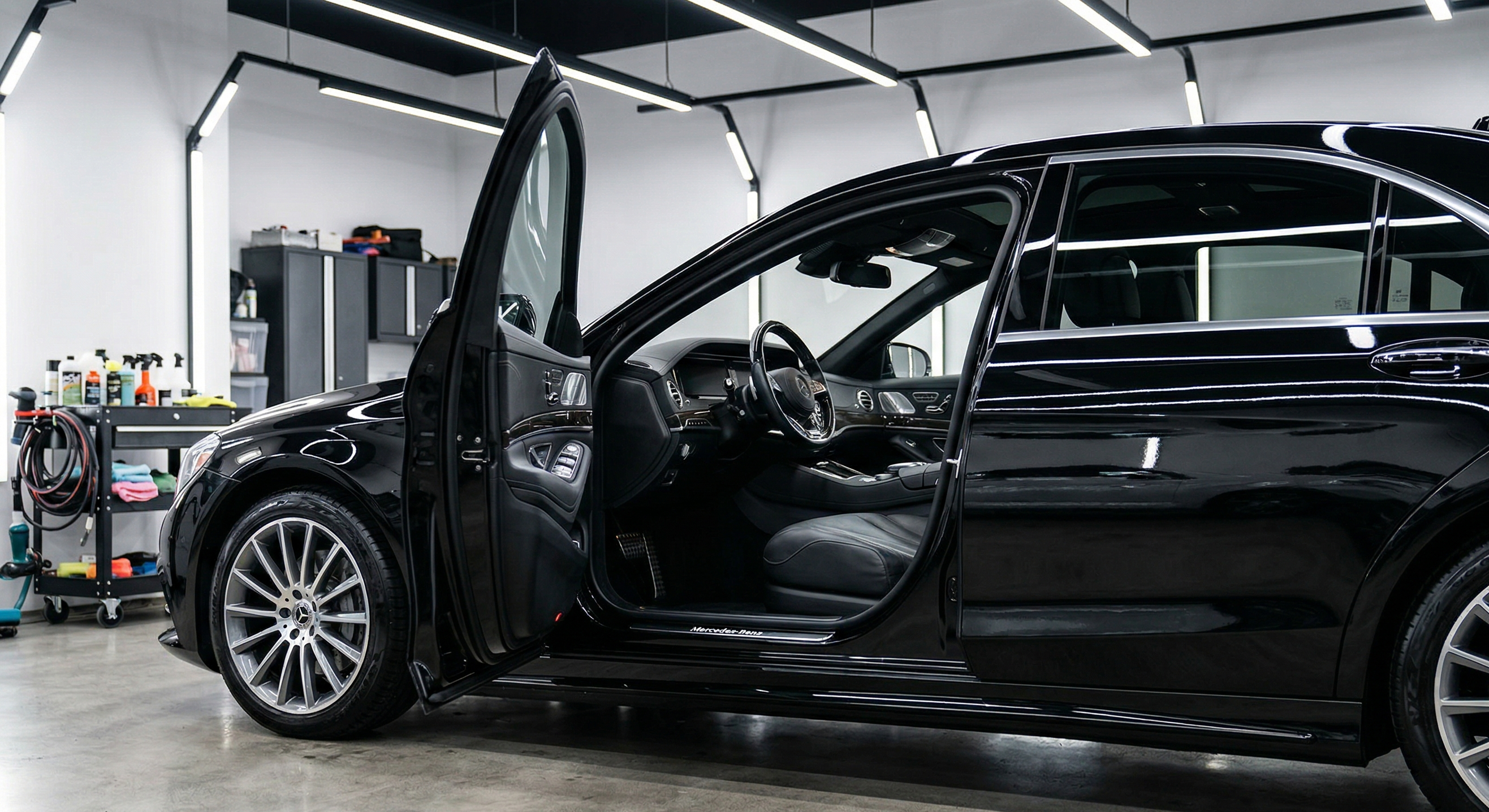 Exterior detail work on a vehicle