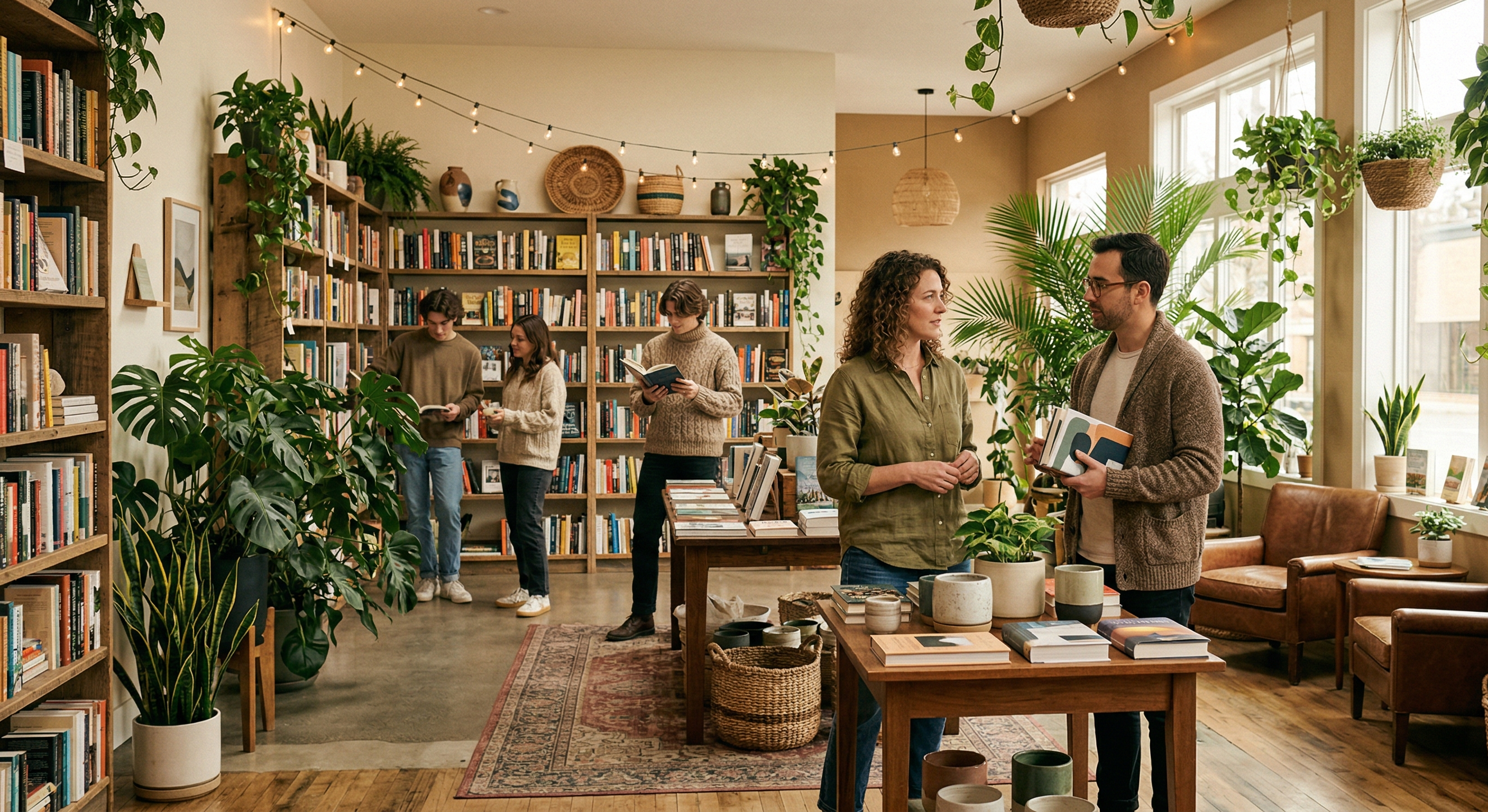 Community gathering space set for an evening at the shop